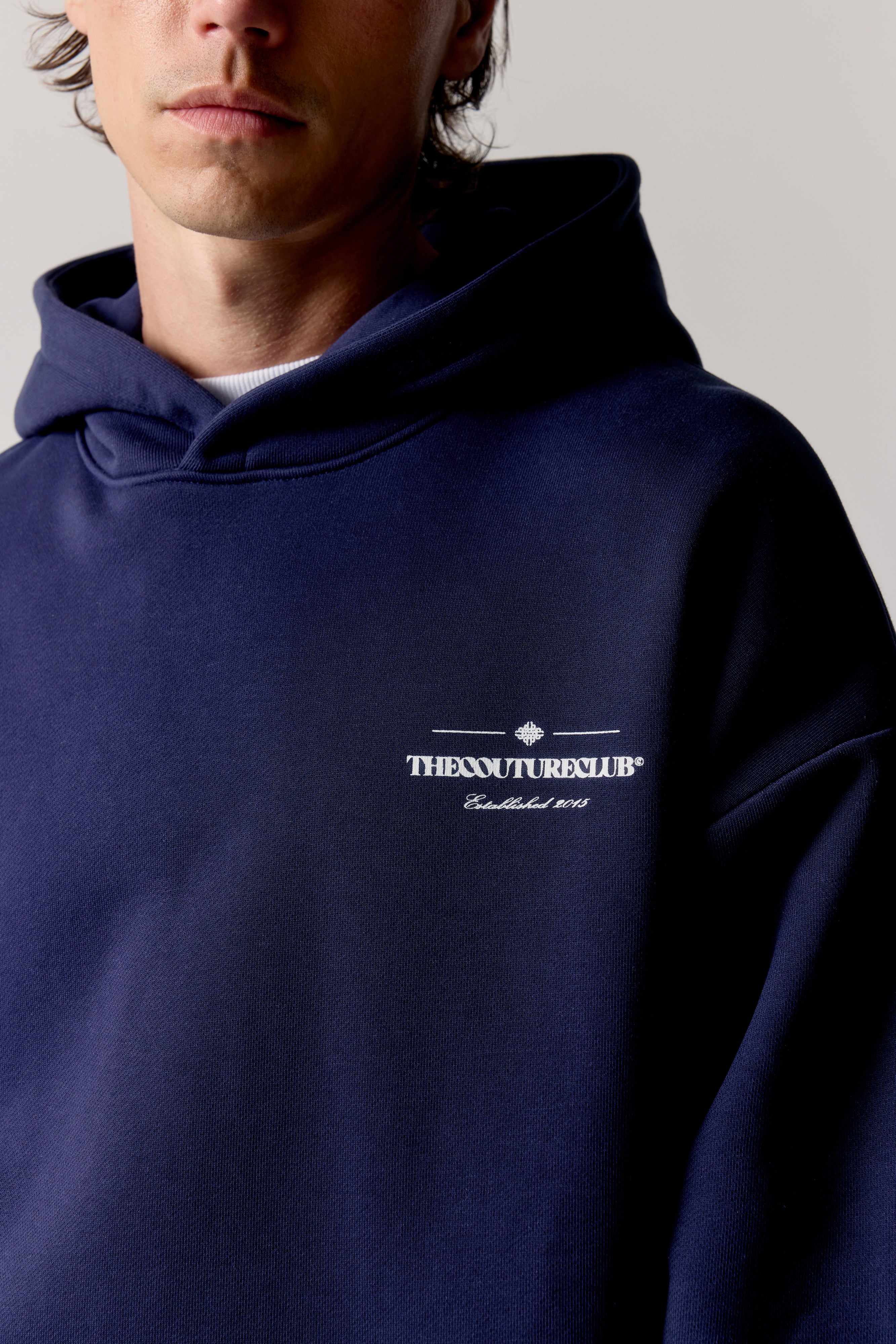 MULTI FONT GRAPHIC HOODIE - NAVY