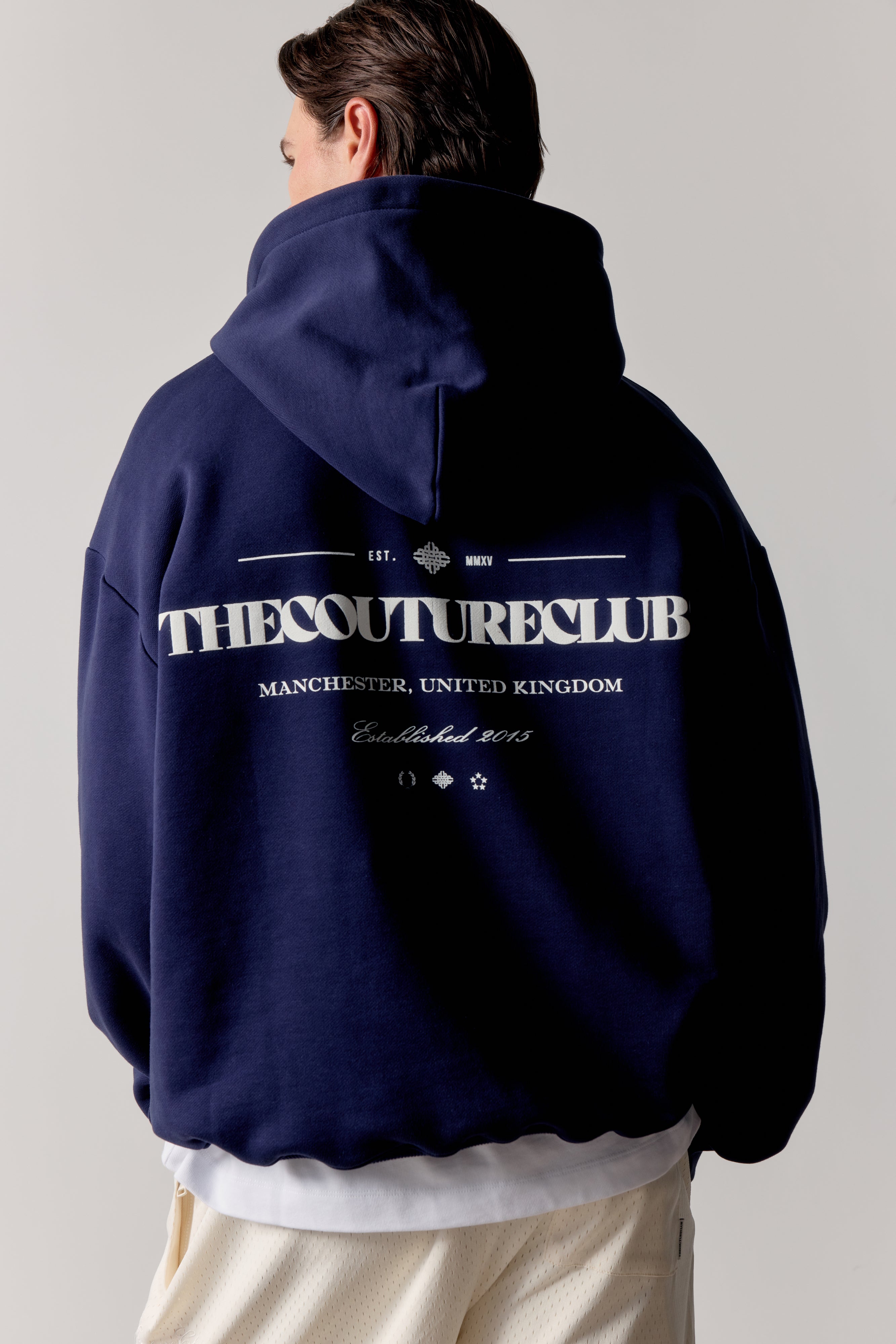MULTI FONT GRAPHIC HOODIE - NAVY