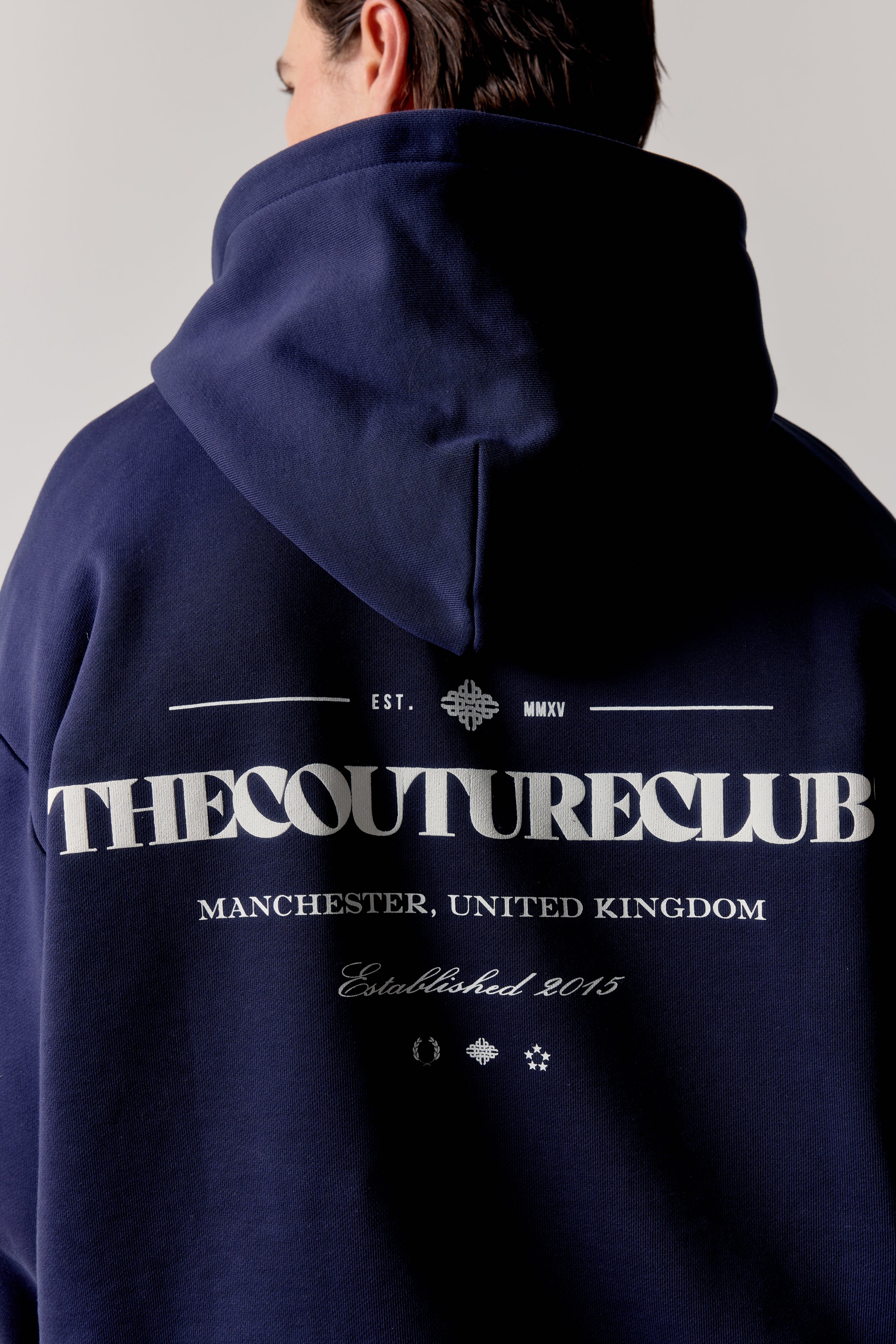 MULTI FONT GRAPHIC HOODIE - NAVY