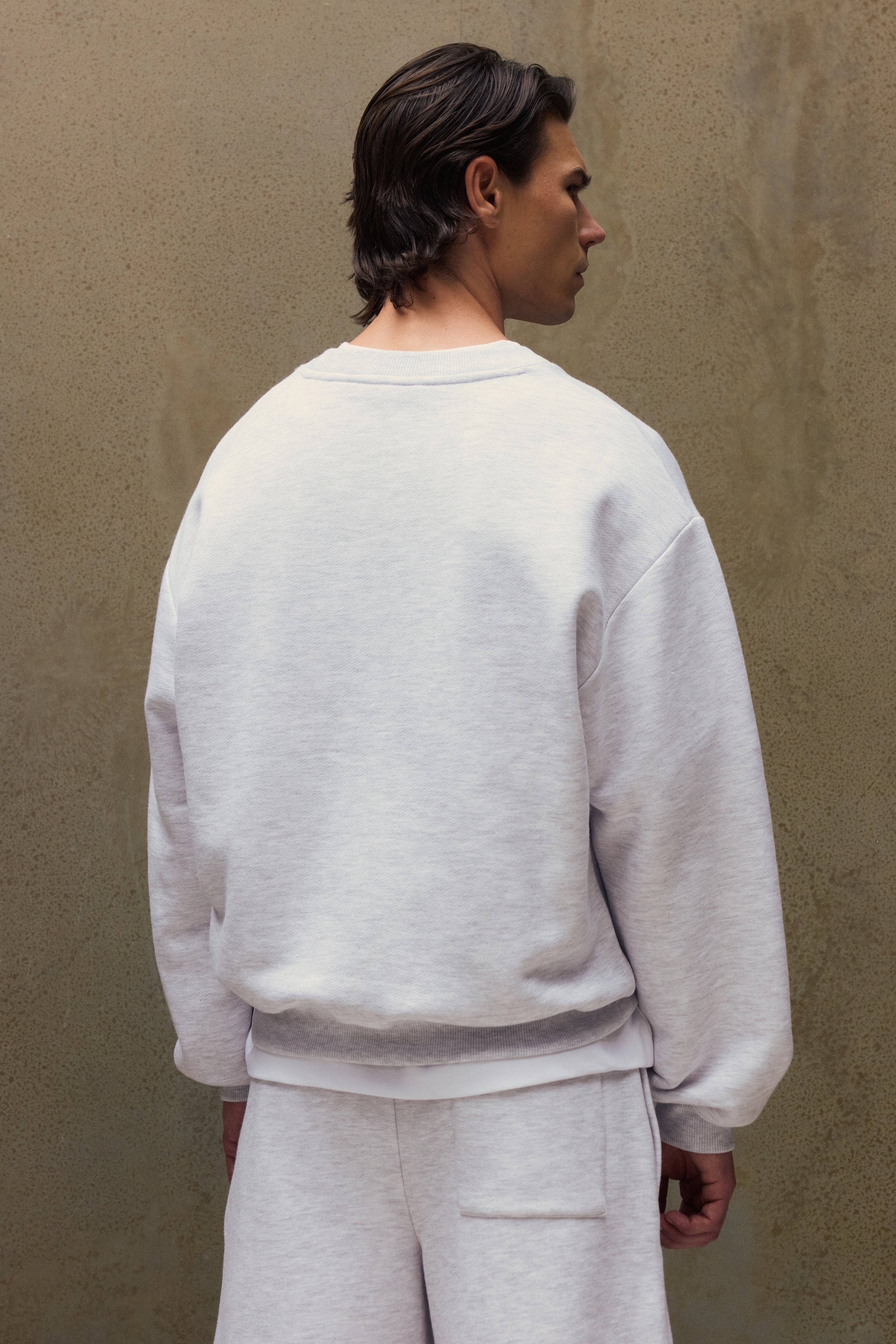 COPYRIGHT RELAXED CREW - GREY MARL