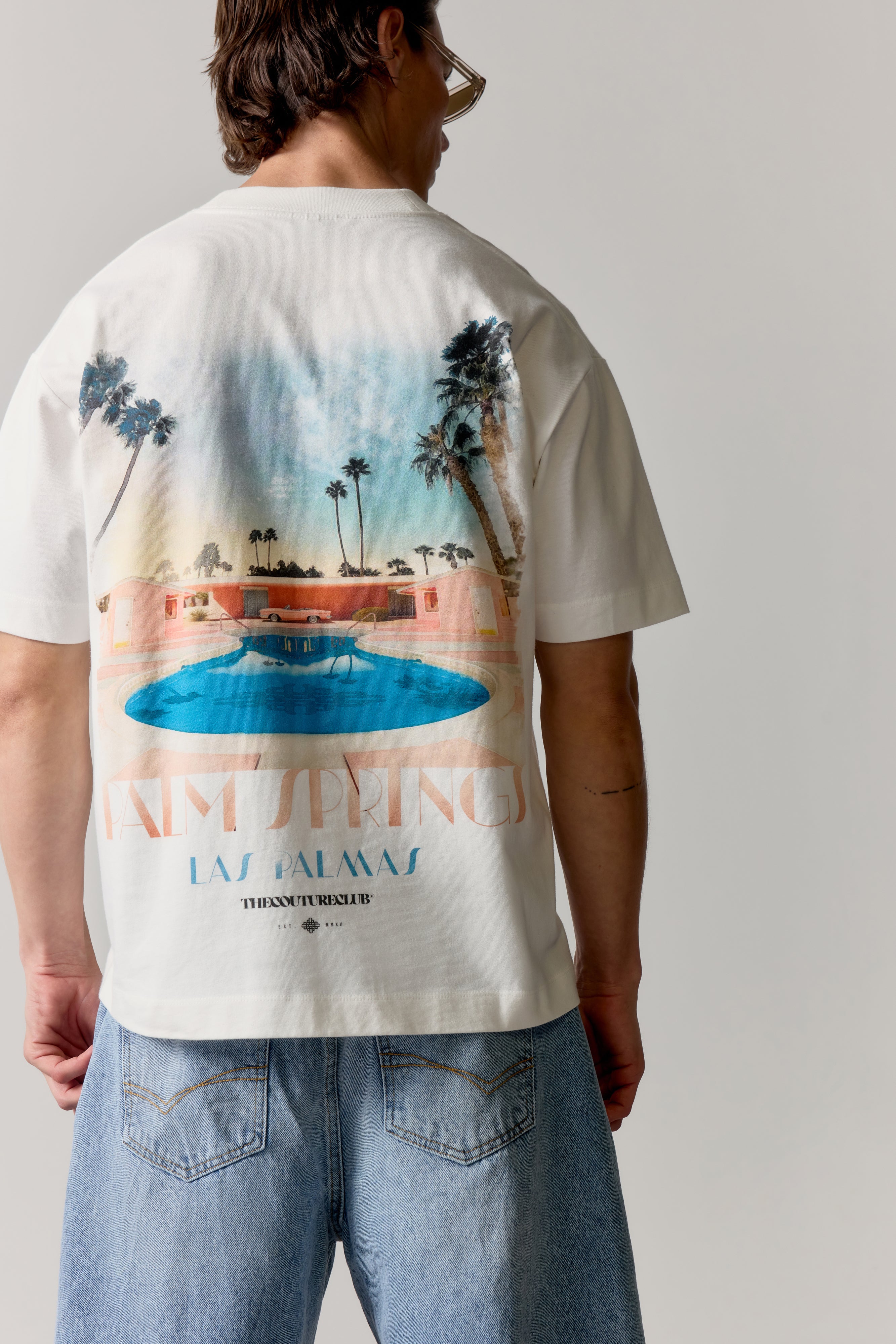 ART DECO PALM SPRINGS T-SHIRT - OFF WHITE