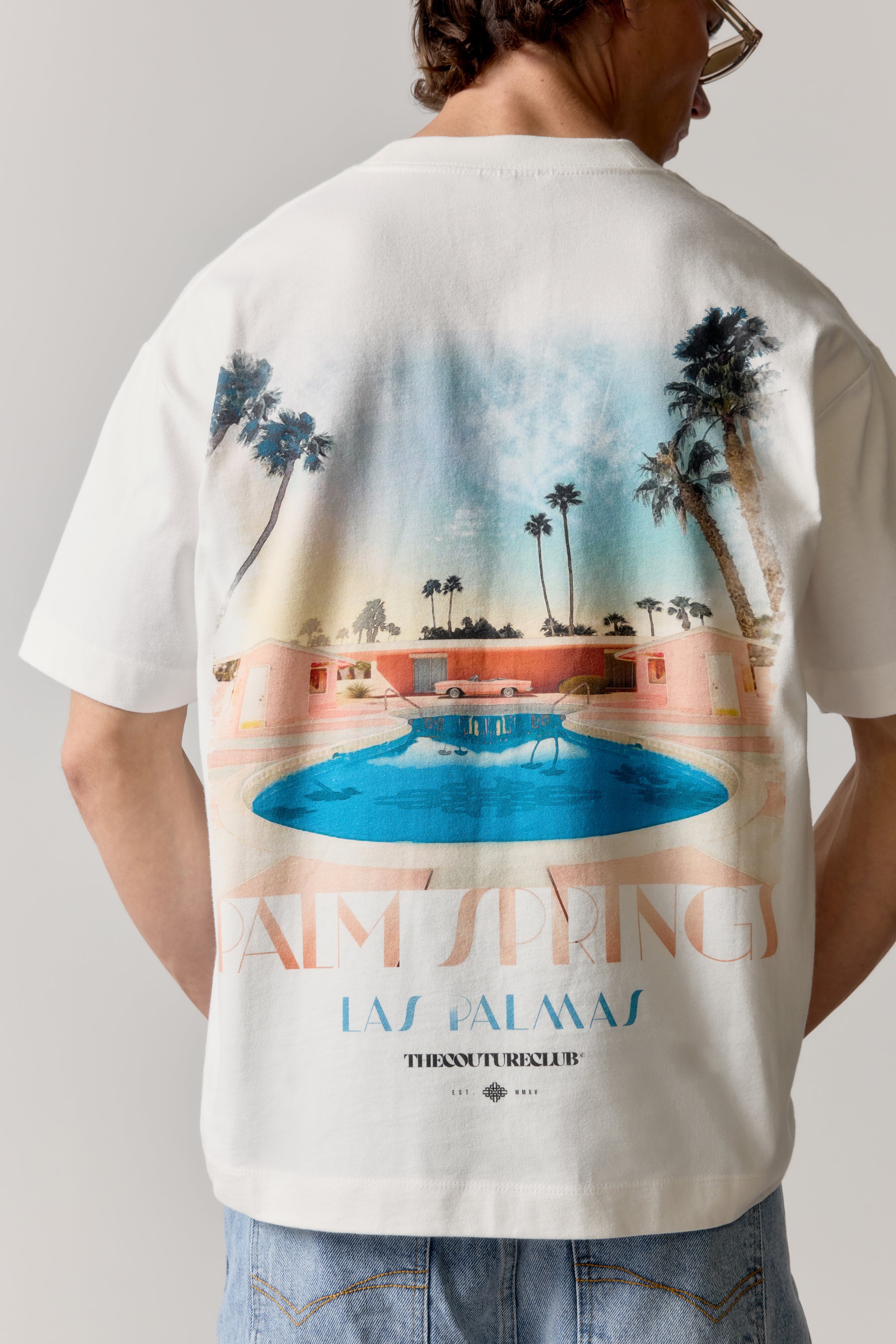 ART DECO PALM SPRINGS T-SHIRT - OFF WHITE