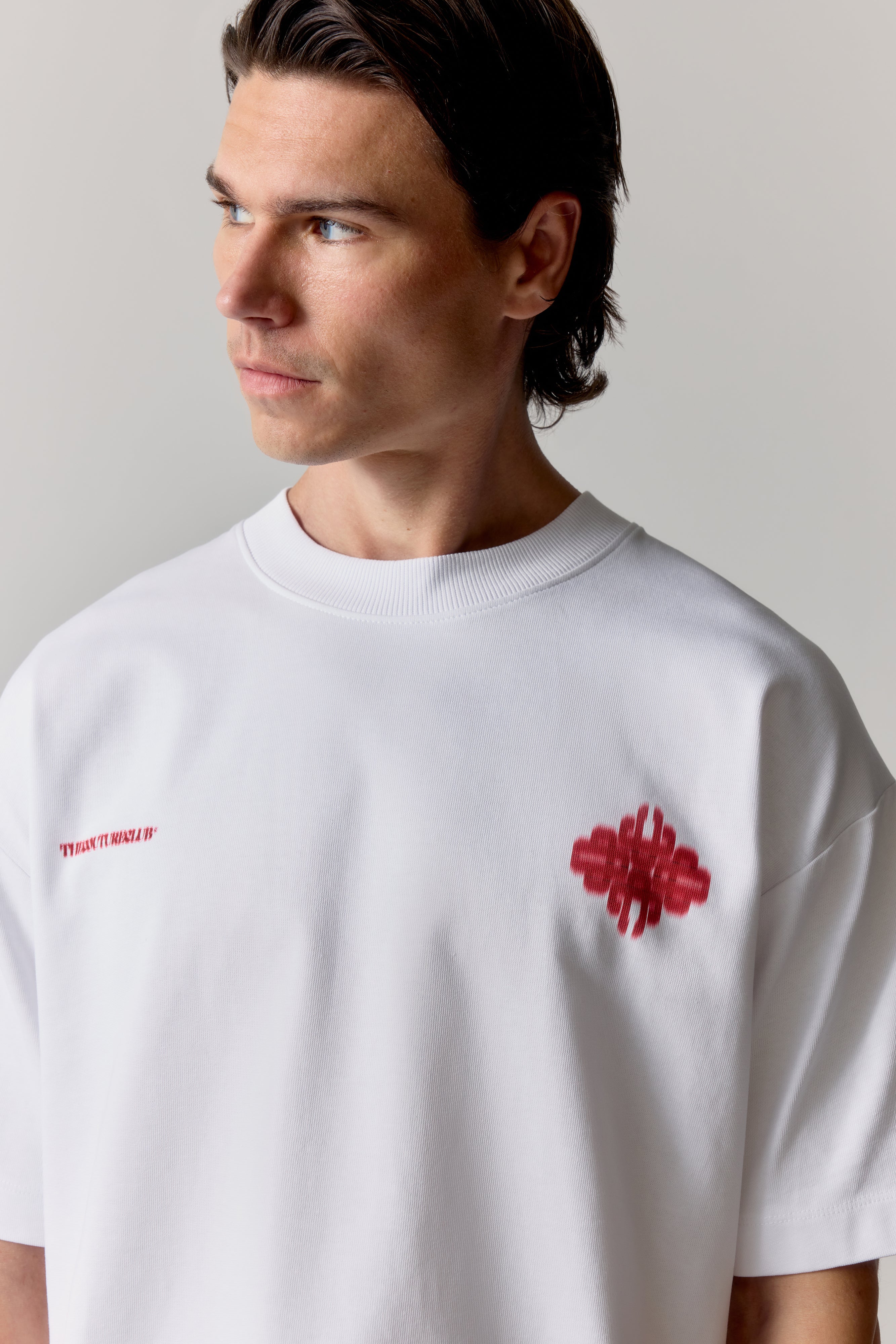 MOTION BLURRED EMBLEM T-SHIRT - RED