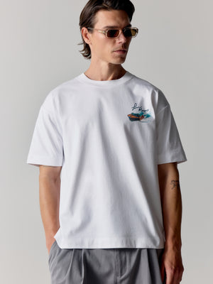 MONACO WITH LOVE GRAPHIC T-SHIRT - WHITE