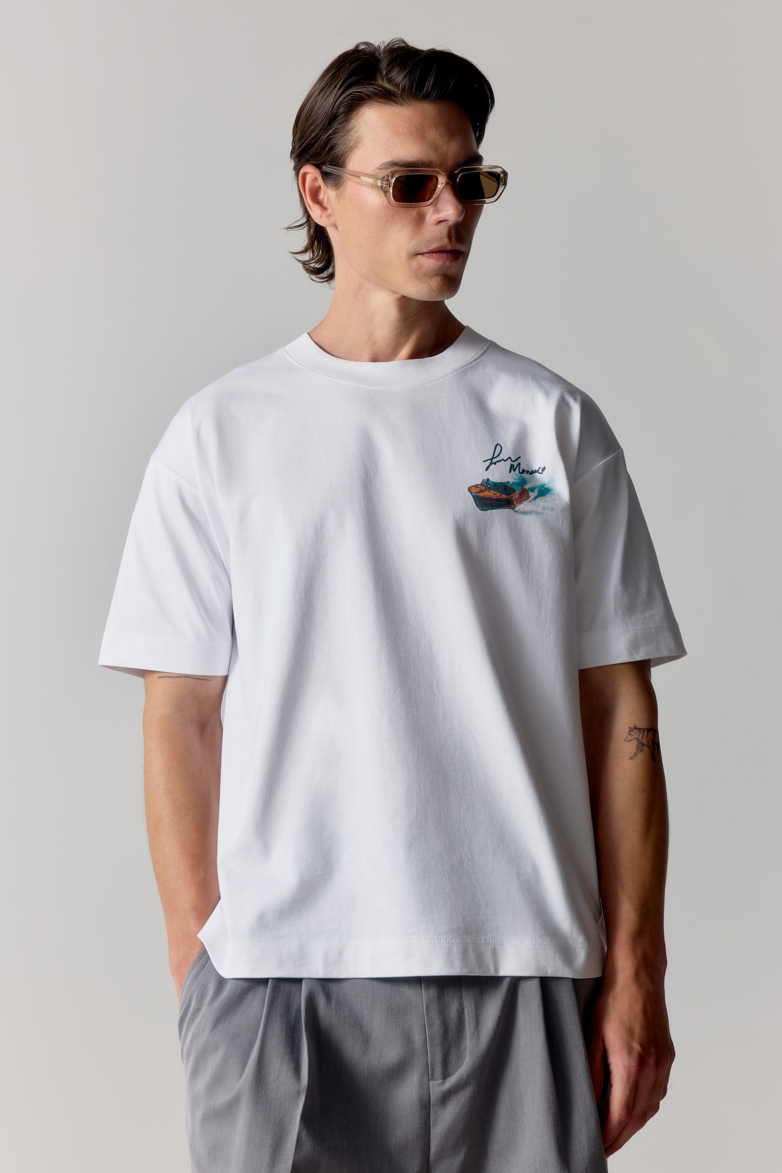MONACO WITH LOVE GRAPHIC T-SHIRT - WHITE