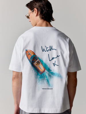 MONACO WITH LOVE GRAPHIC T-SHIRT - WHITE