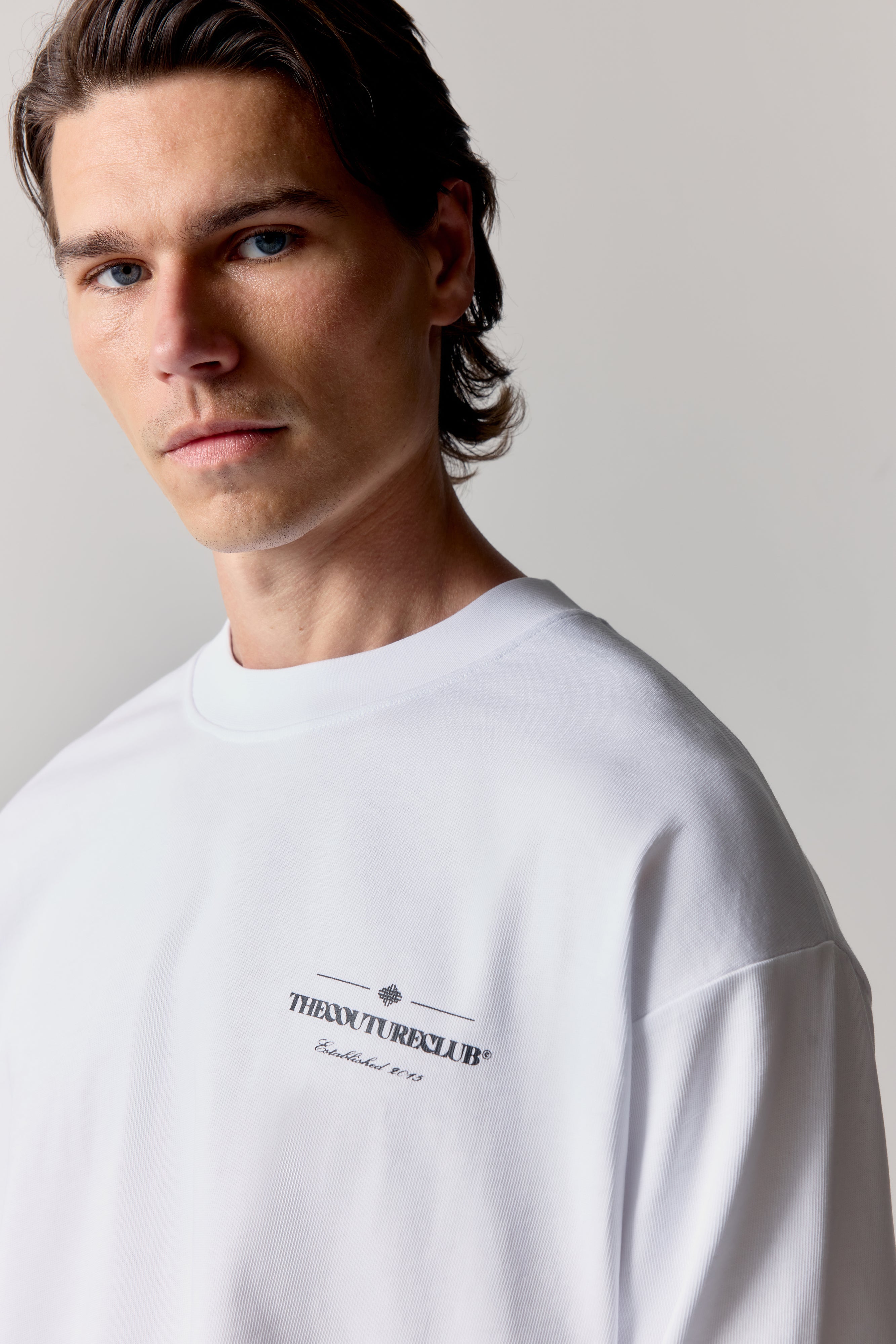 COPYRIGHT LONG SLEEVE T-SHIRT - WHITE BLACK