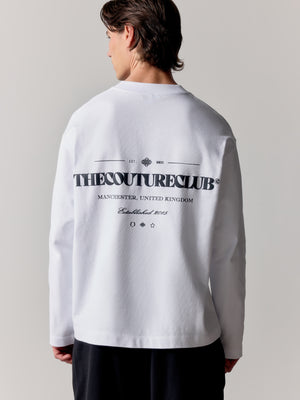 COPYRIGHT LONG SLEEVE T-SHIRT - WHITE BLACK