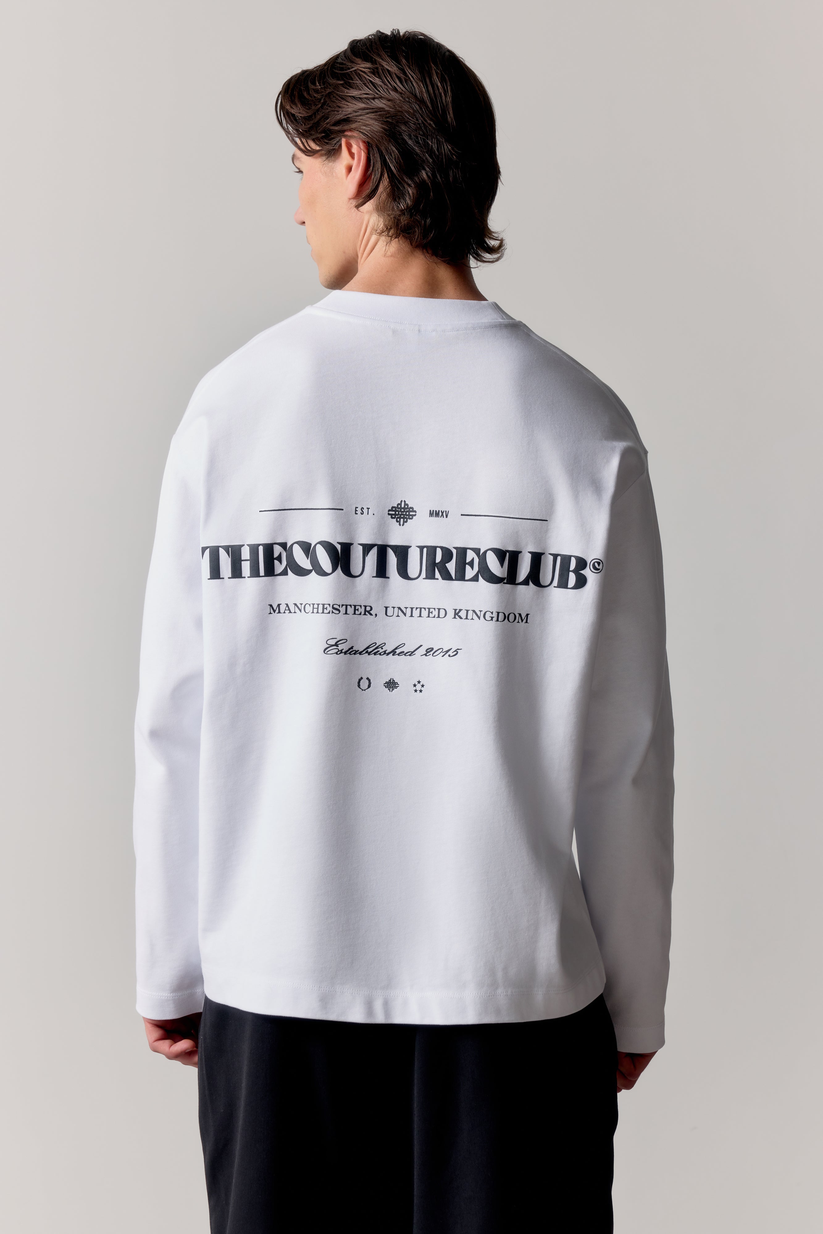 COPYRIGHT LONG SLEEVE T-SHIRT - WHITE BLACK