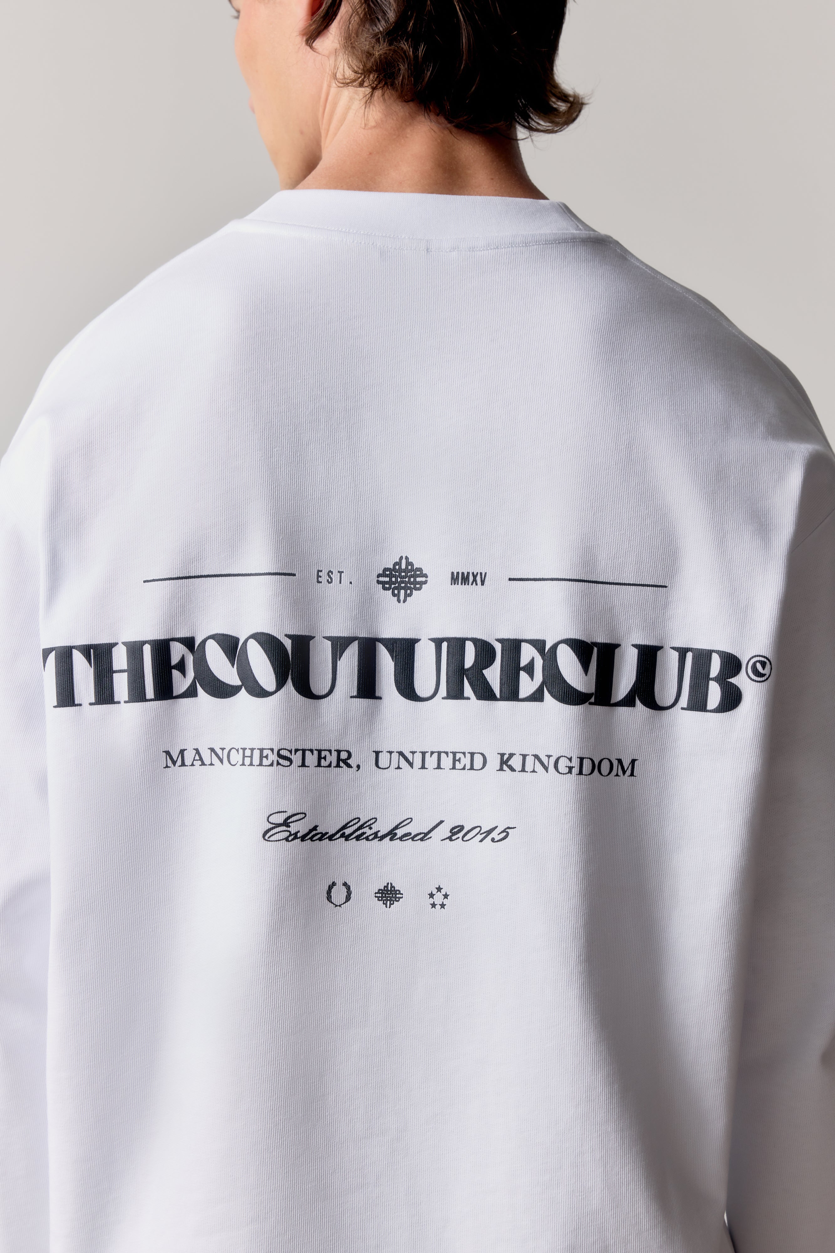 COPYRIGHT LONG SLEEVE T-SHIRT - WHITE BLACK