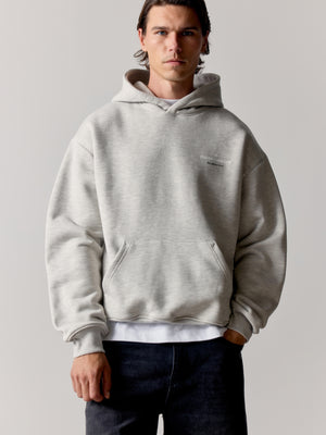 COPYRIGHT MULTI GRAPHIC HOODIE - GREY MARL