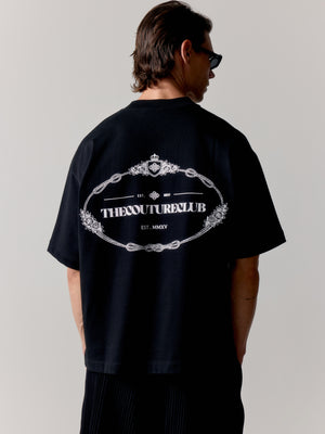 COPYRIGHT CREST GRAPHIC T-SHIRT - BLACK