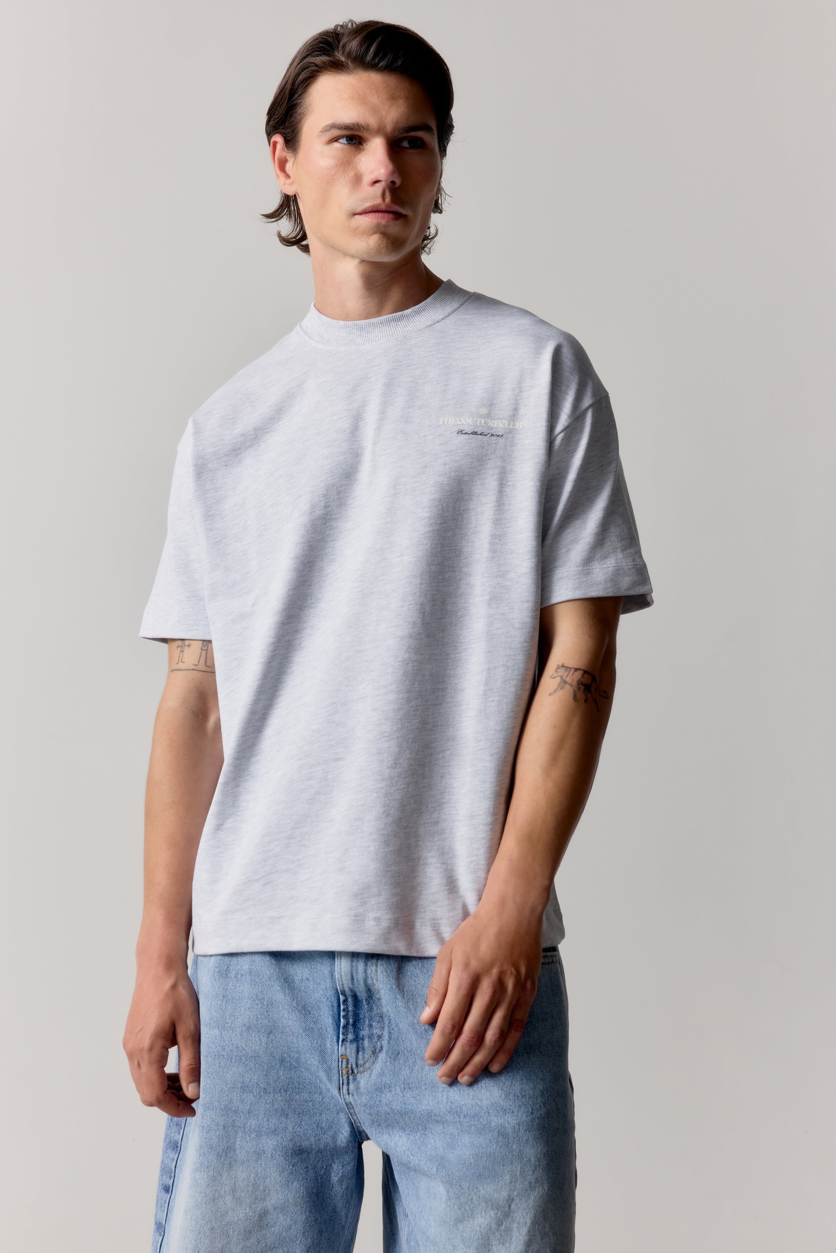COPYRIGHT MULTI GRAPHIC T-SHIRT - GREY WHITE