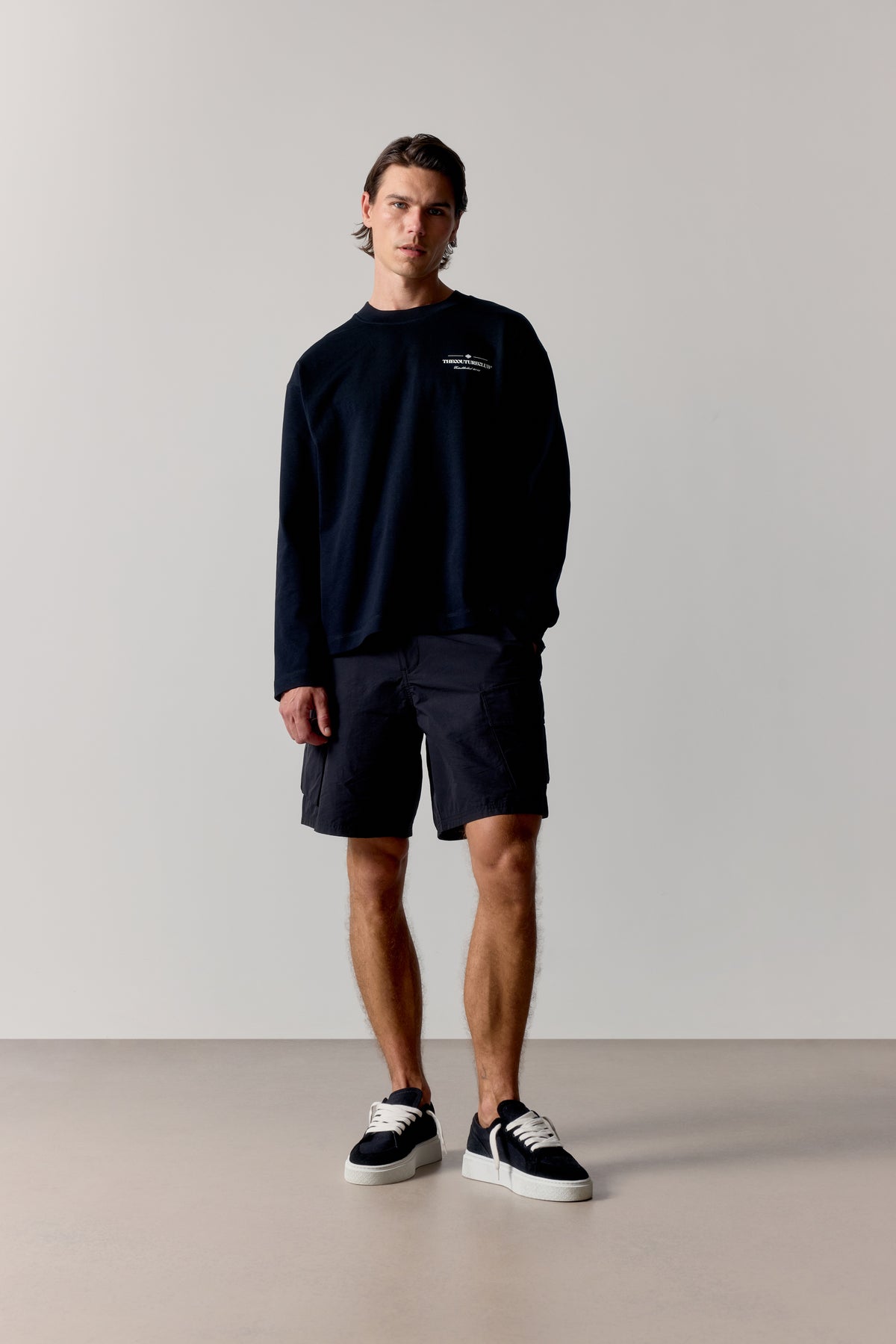 COPYRIGHT LONG SLEEVE T-SHIRT - BLACK WHITE