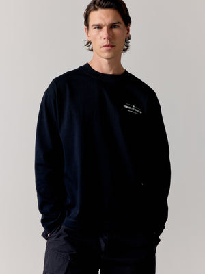COPYRIGHT LONG SLEEVE T-SHIRT - WHITE BLACK