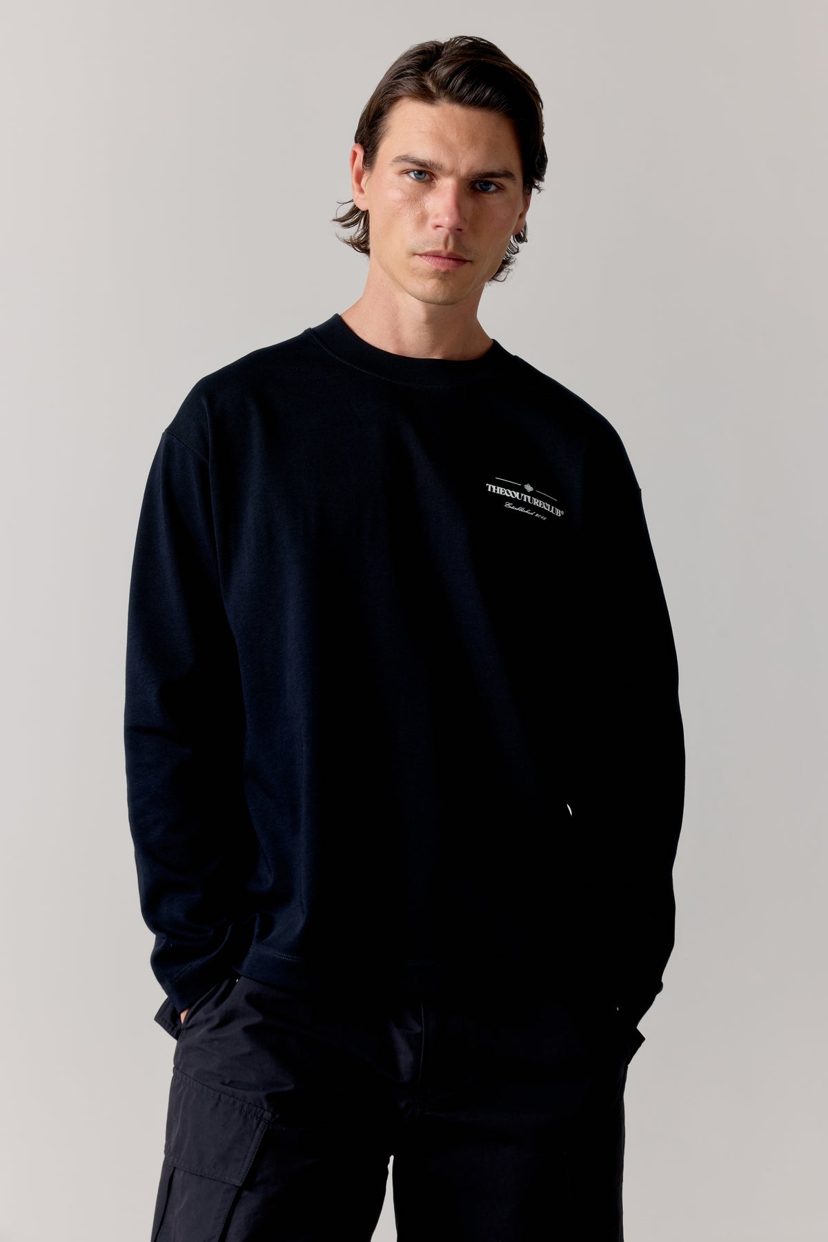 COPYRIGHT LONG SLEEVE T-SHIRT - BLACK WHITE