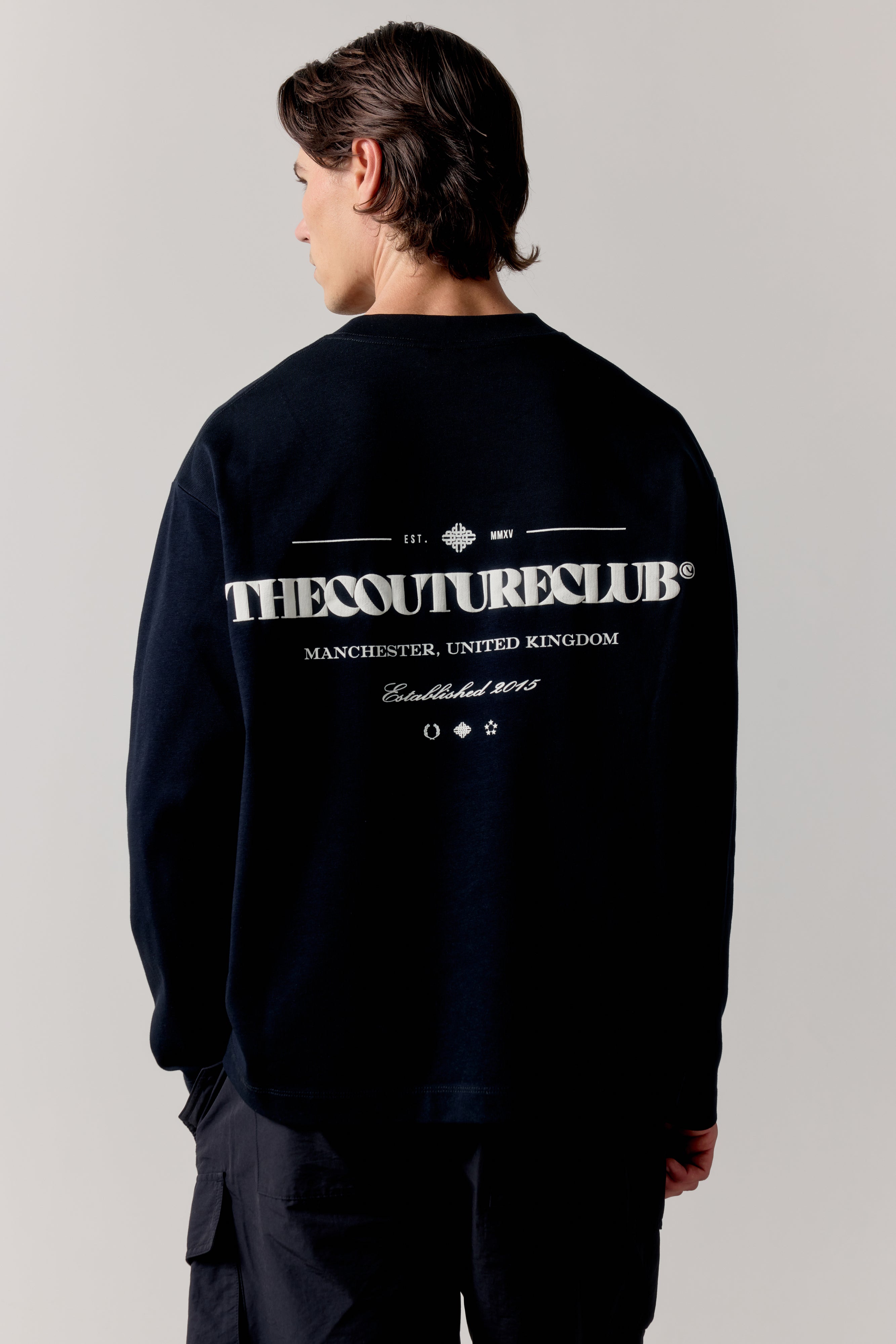 COPYRIGHT LONG SLEEVE T-SHIRT - BLACK WHITE
