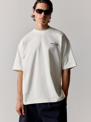 COPYRIGHT MULTI GRAPHIC T-SHIRT - OFF WHITE BURGUNDY