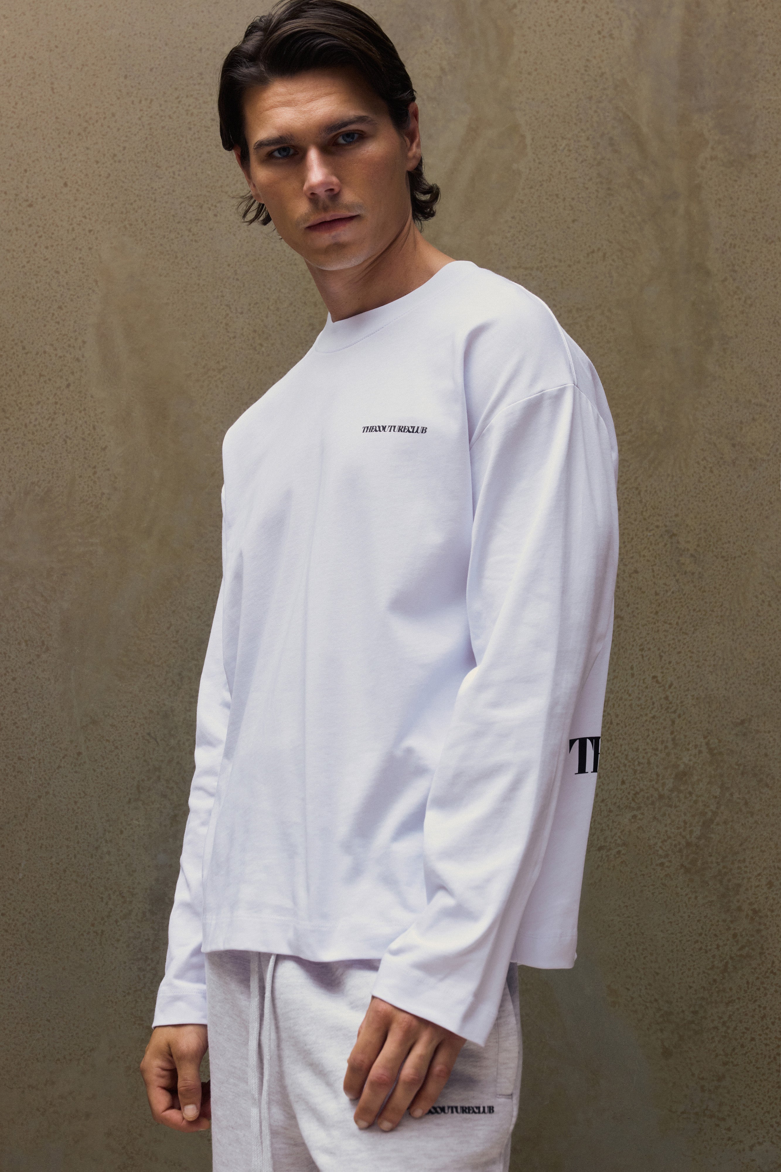 COPYRIGHT PRINT LONG SLEEVE T-SHIRT - WHITE 