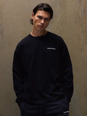 COPYRIGHT GRAPHIC PRINT LONG SLEEVE T-SHIRT - BLACK