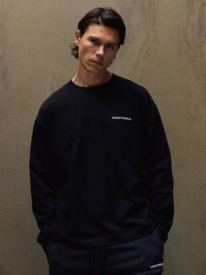 COPYRIGHT GRAPHIC PRINT LONG SLEEVE T-SHIRT - BLACK