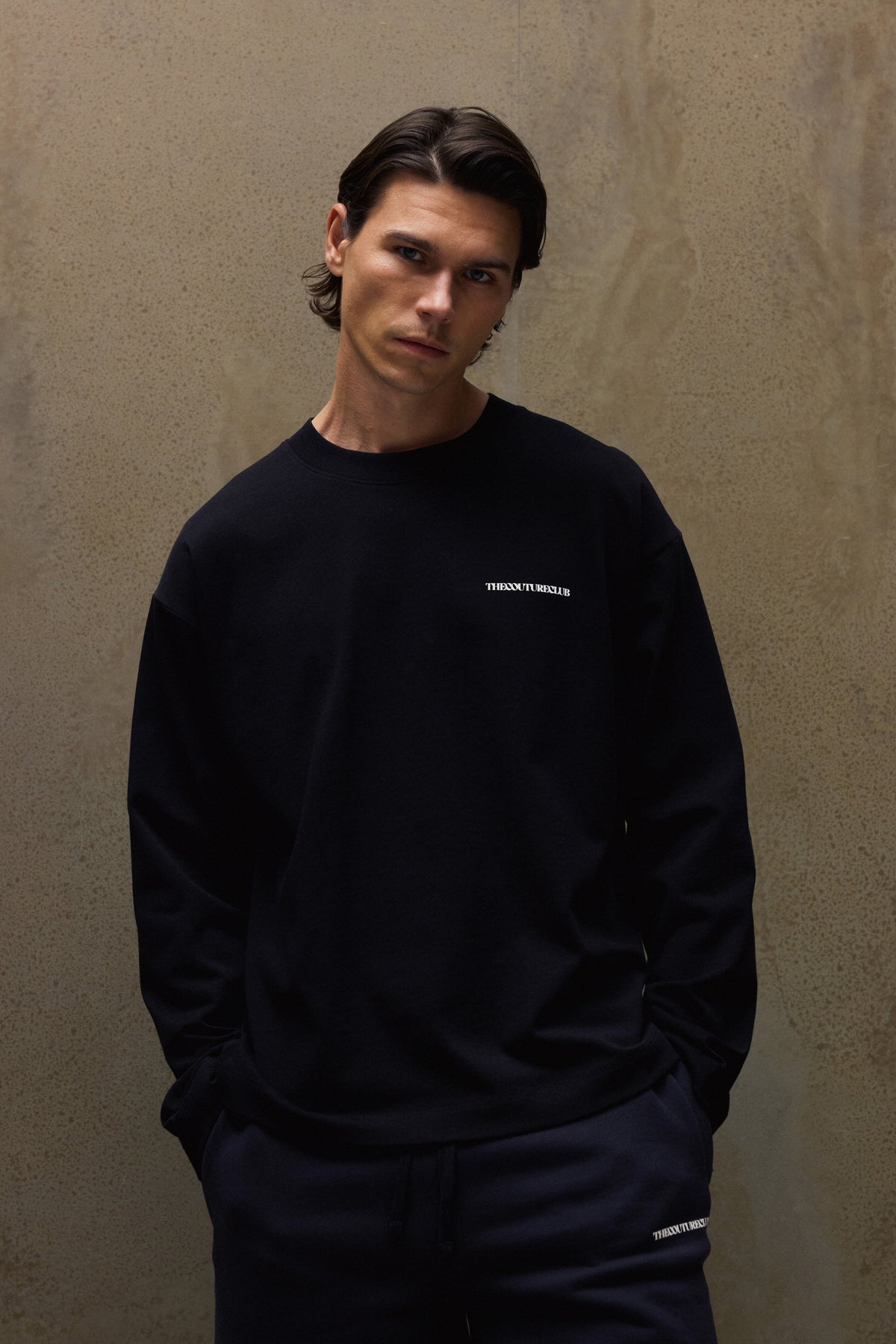 COPYRIGHT PRINT LONG SLEEVE T-SHIRT - BLACK