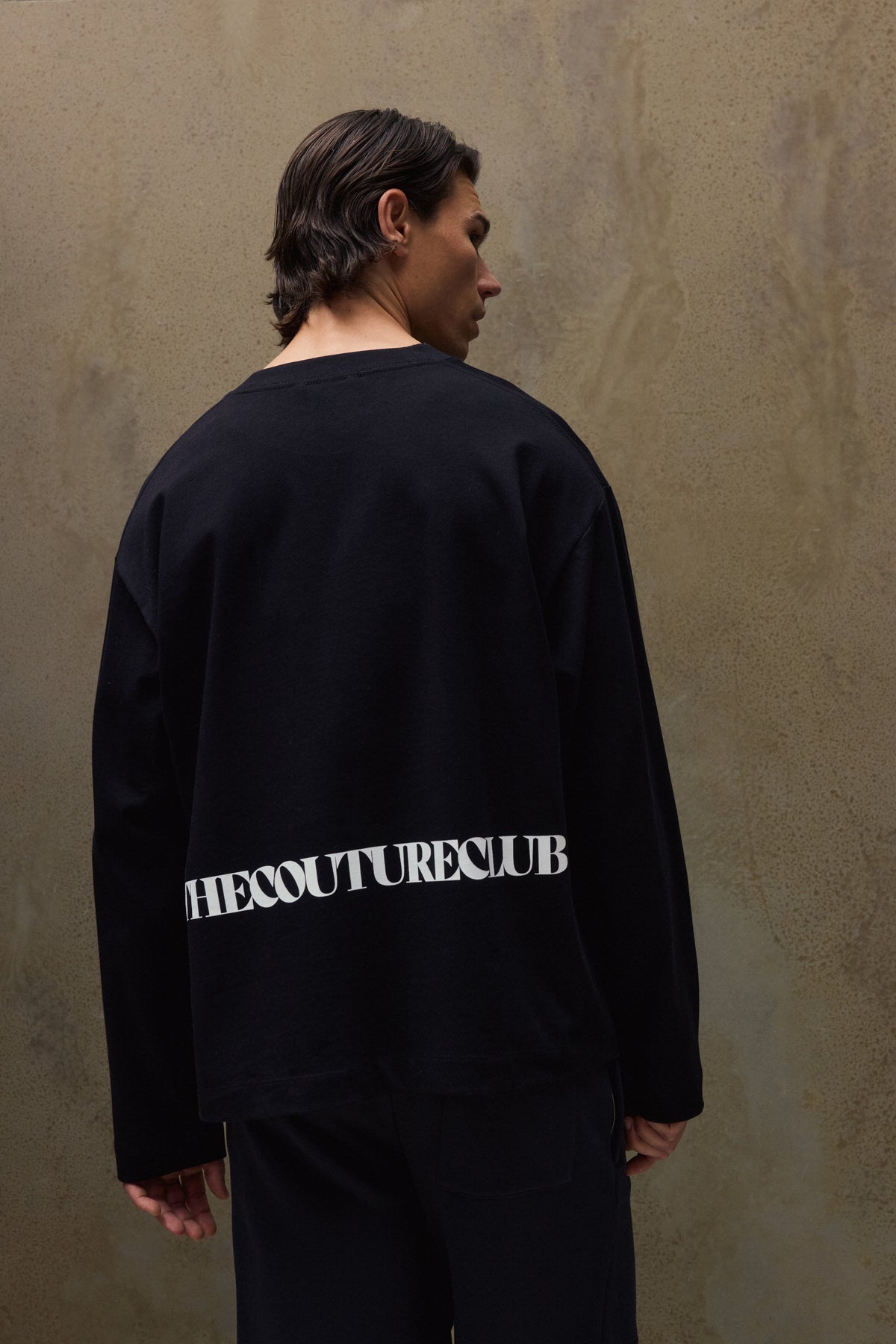 COPYRIGHT GRAPHIC PRINT LONG SLEEVE T-SHIRT - BLACK