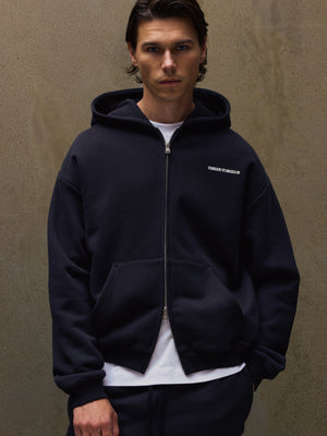 COPYRIGHT ZIP THROUGH HOODIE - BLACK