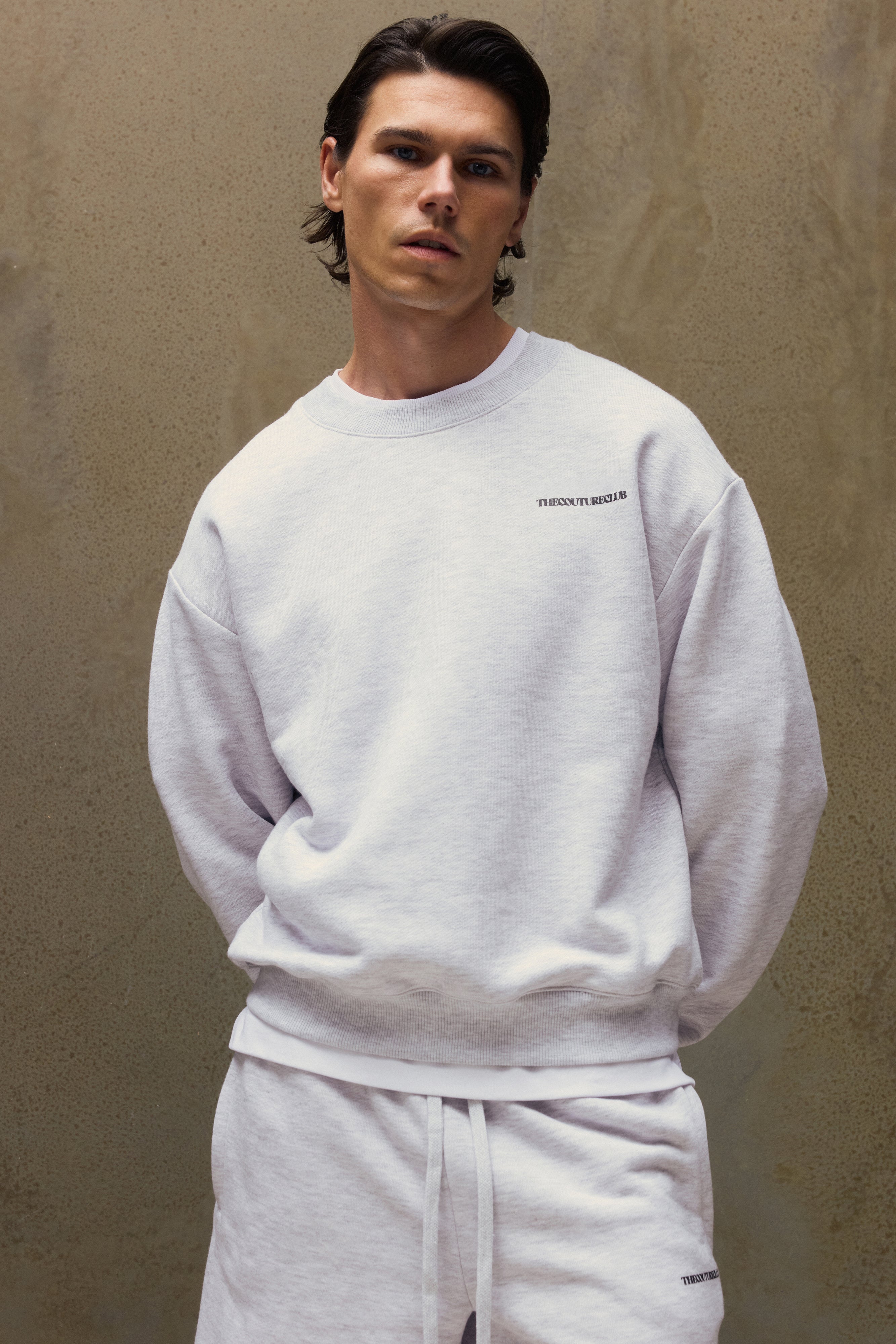 COPYRIGHT RELAXED CREW - GREY MARL