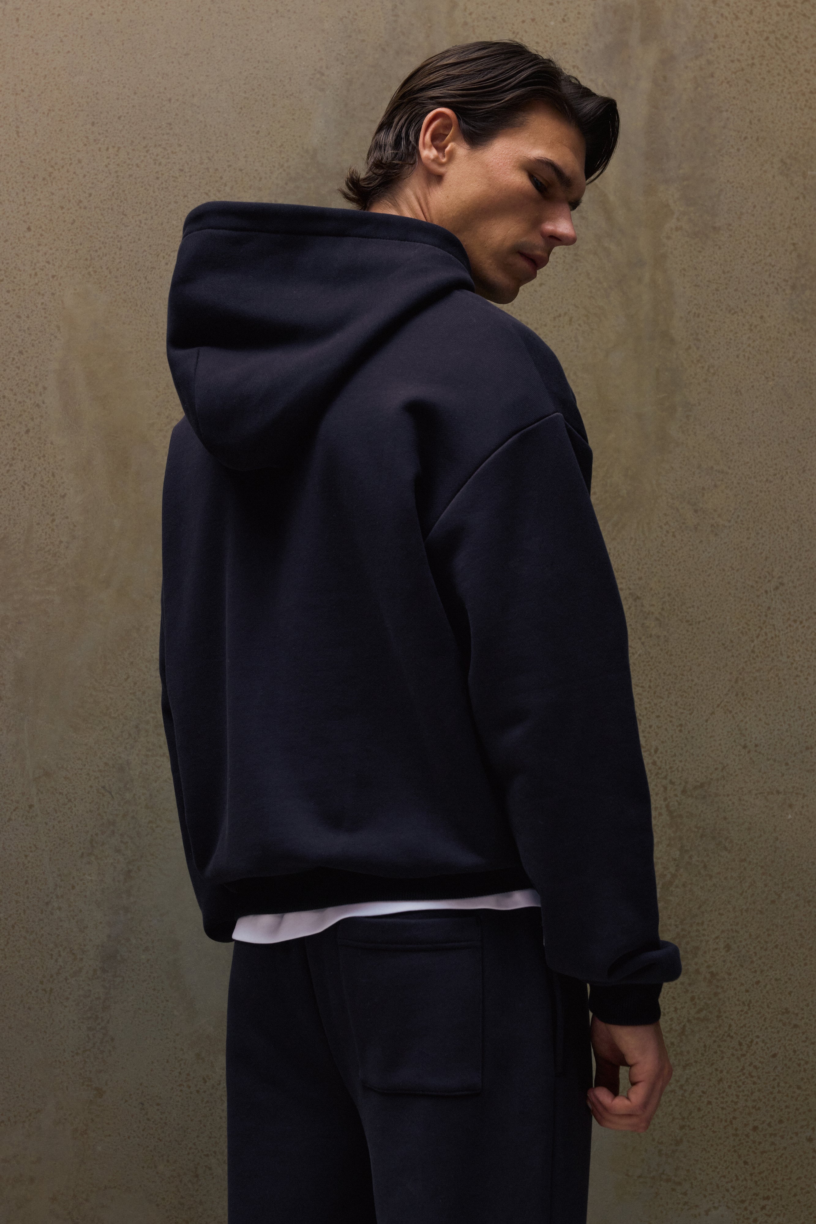 COPYRIGHT ZIP THROUGH HOODIE - BLACK