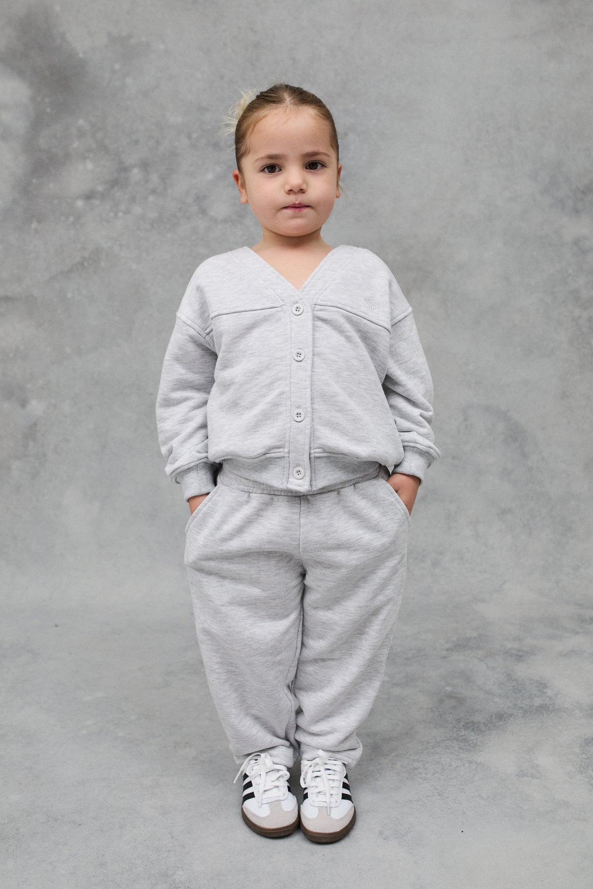 JUNIOR JERSEY CARDIGAN - GREY MARL