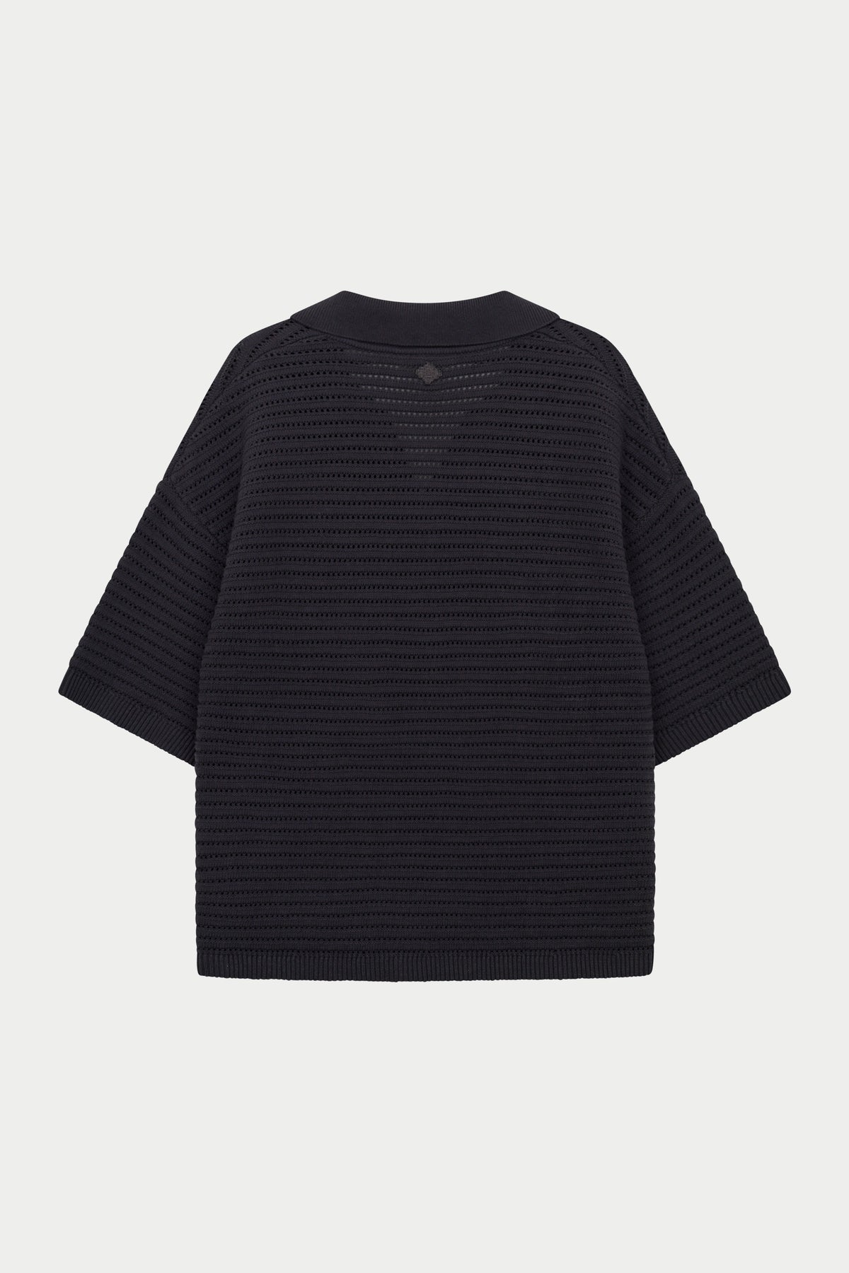 KNITTED POLO SHIRT - CHARCOAL
