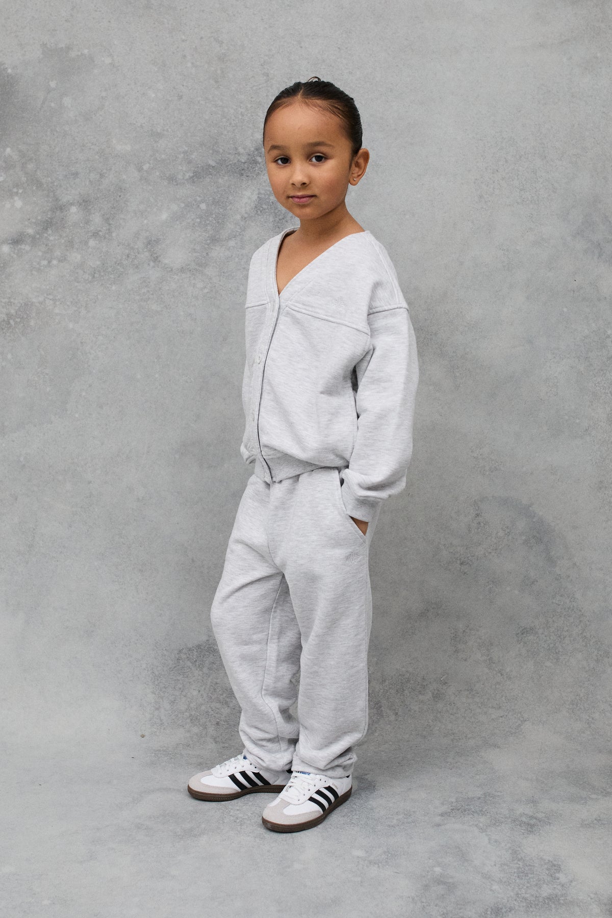 JUNIOR JERSEY CARDIGAN - GREY MARL