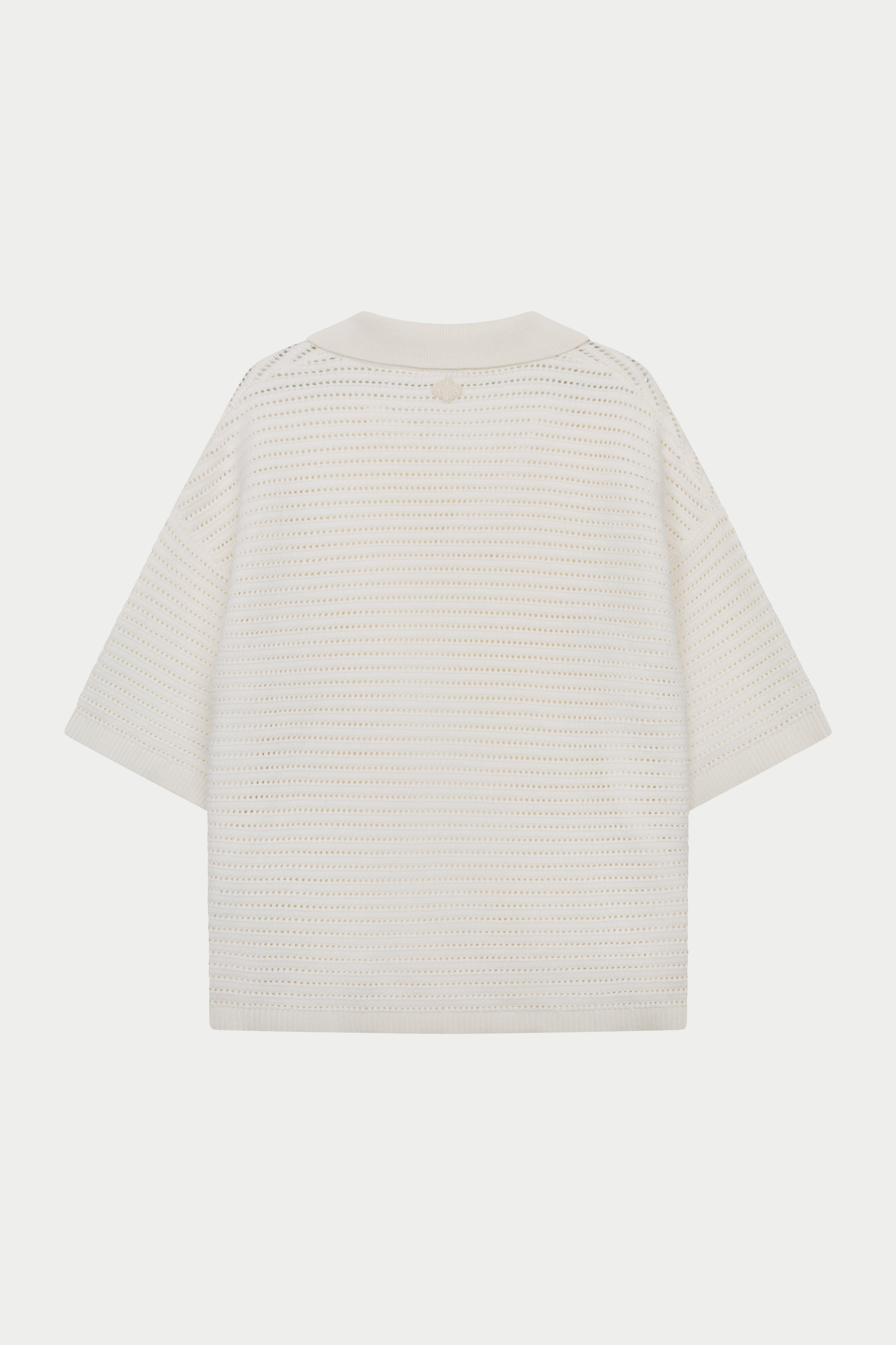 KNITTED POLO SHIRT - WHITE