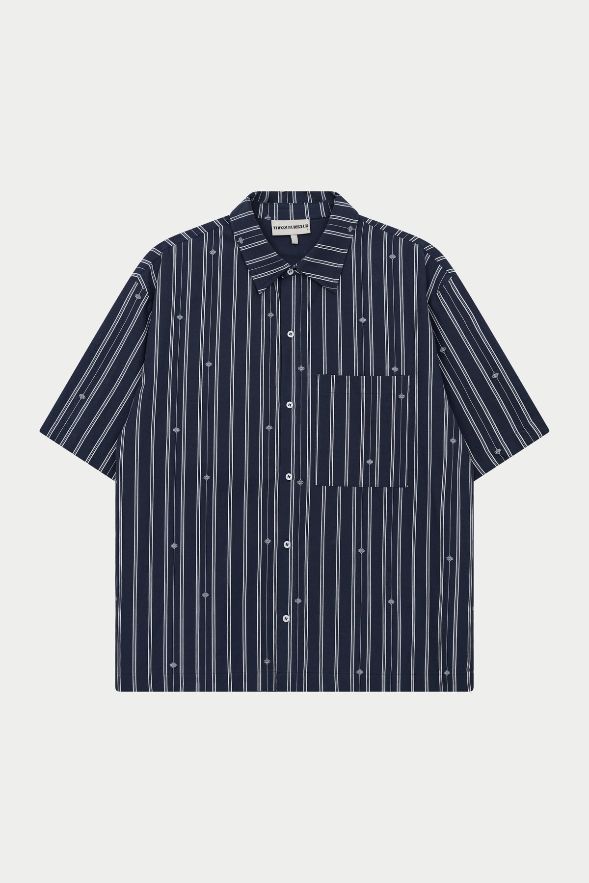 EMBLEM STRIPE SHIRT - NAVY