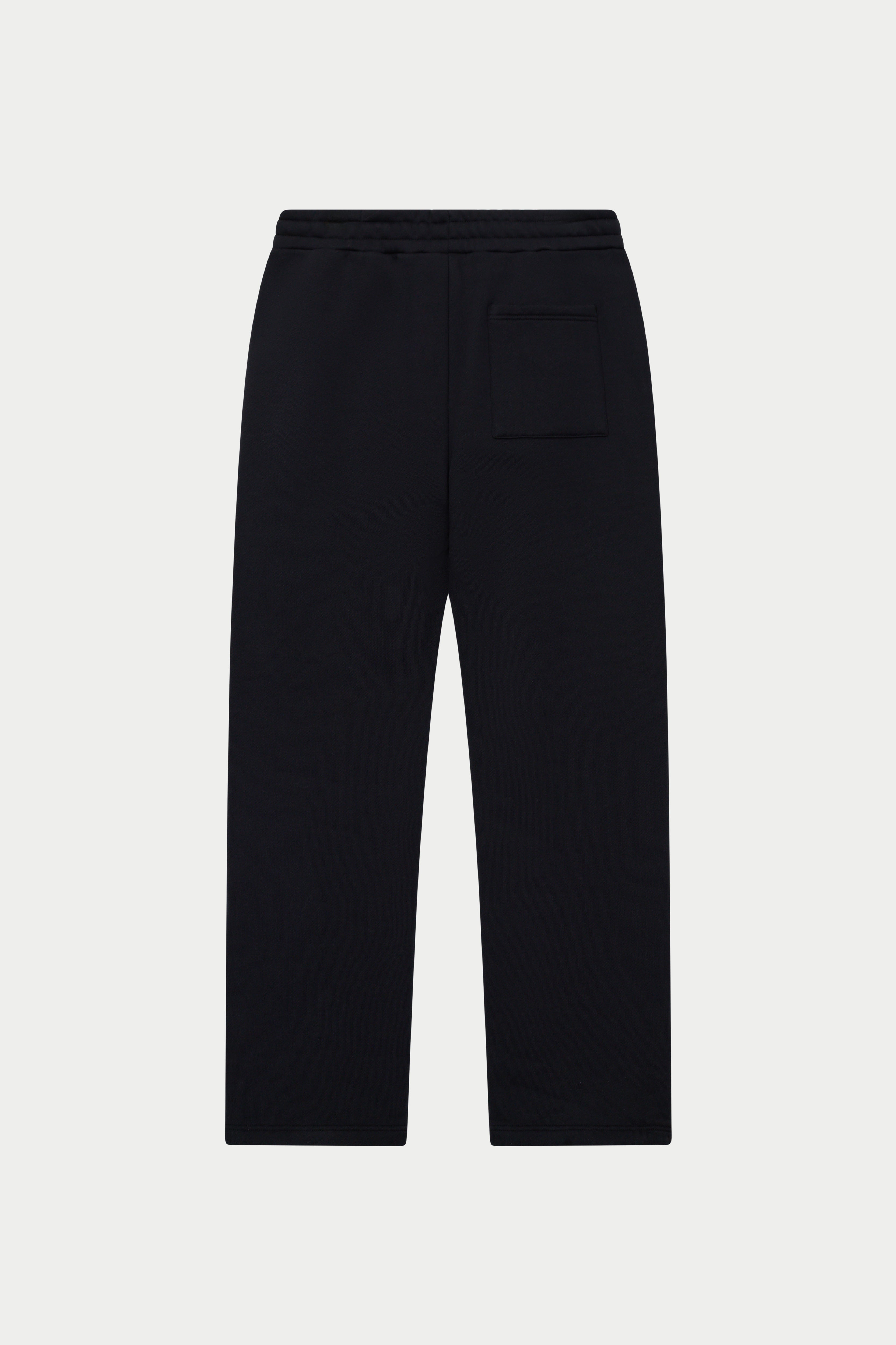 HEAVYWEIGHT MONOGRAM APPLIQUE EMBLEM JOGGERS - BLACK