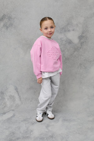 JNR EMBOSSED EMBLEM SWEATSHIRT - PINK