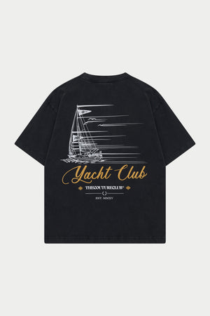 YACHT CLUB GRAPHIC T-SHIRT - WASHED BLACK