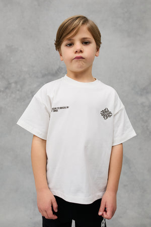 JNR BLURRED GRAPHIC EMBLEM T-SHIRT - OFF WHITE