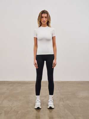 SCULPTING STRETCH EMBLEM BABY TEE - OFF WHITE