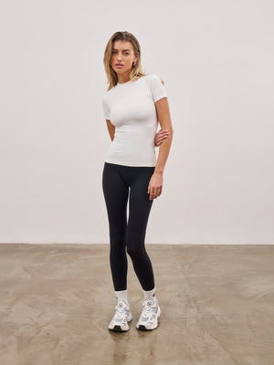 SCULPTING STRETCH EMBLEM BABY TEE - OFF WHITE