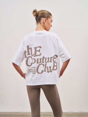 MULTI FONT RELAXED T-SHIRT - COCOA