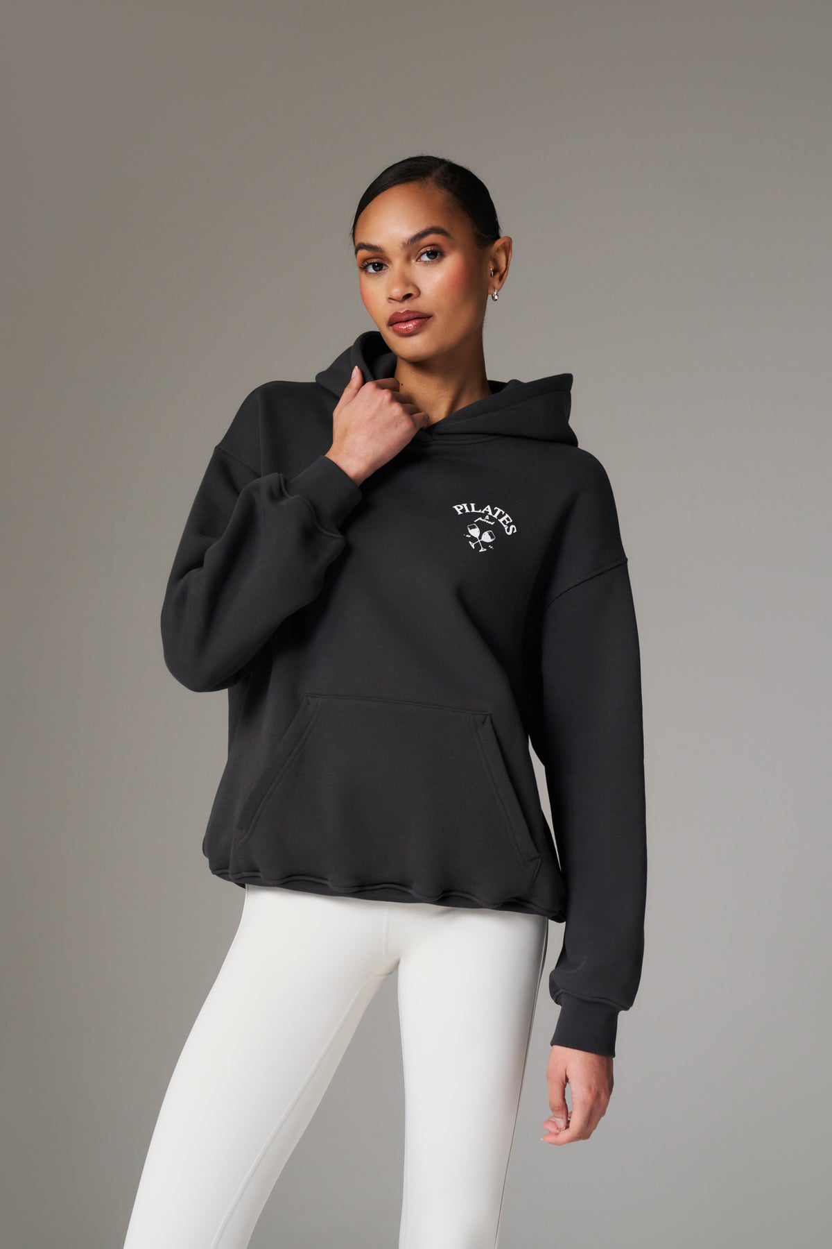 PILATES & PINOT OVERSIZED HOODIE - MIDNIGHT GREY