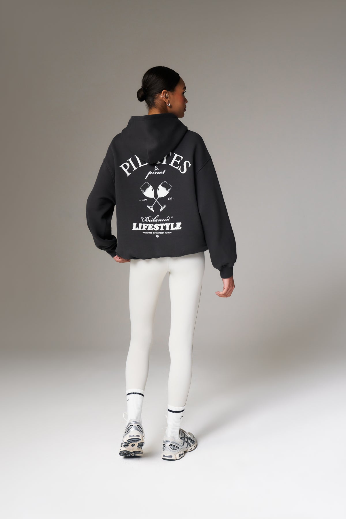 PILATES & PINOT OVERSIZED HOODIE - MIDNIGHT GREY