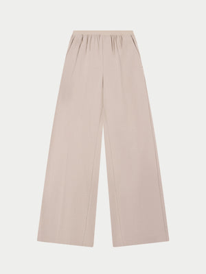 TAILORED WAISTBAND DETAIL TROUSERS - BEIGE