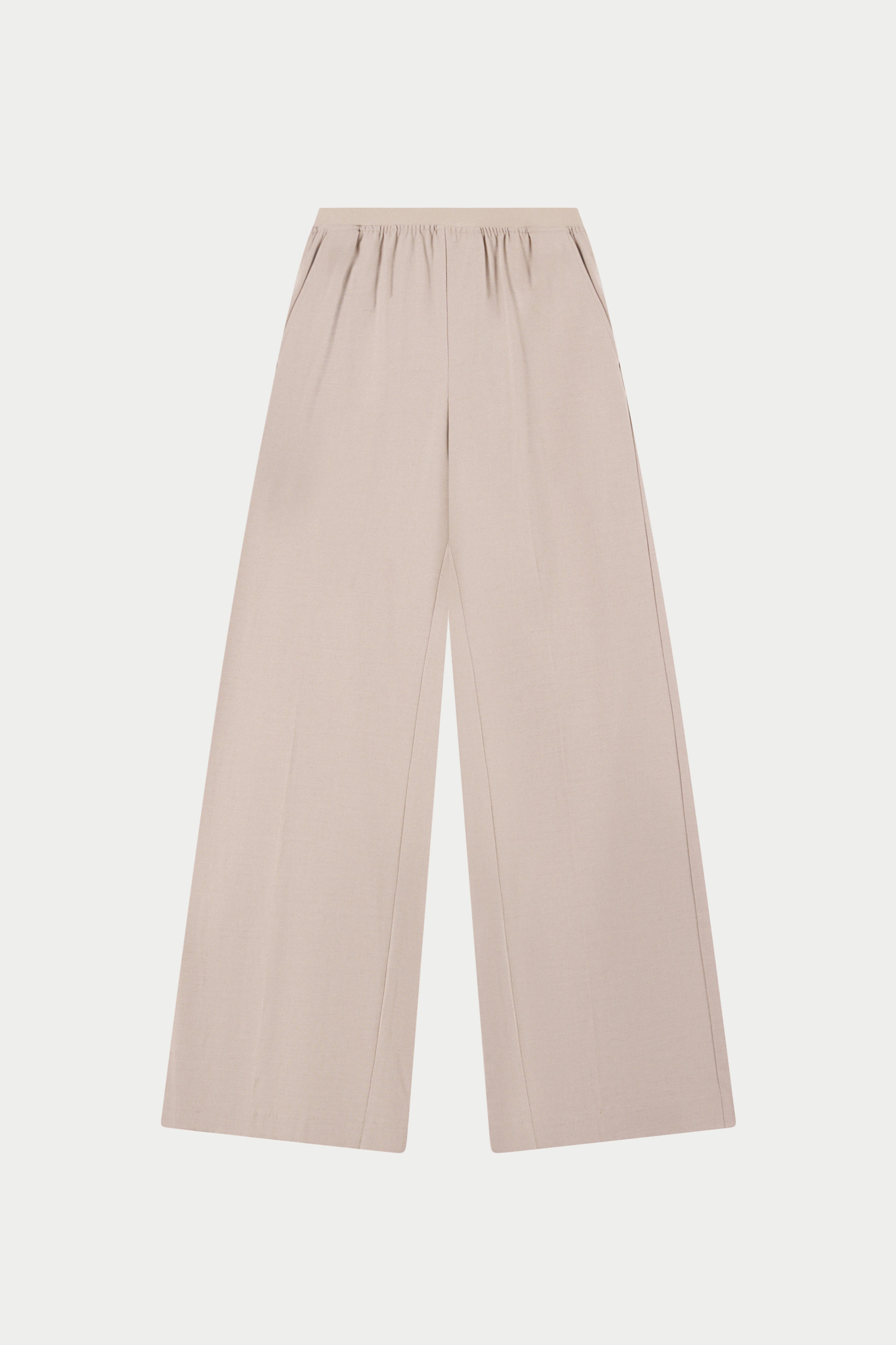 TAILORED WAISTBAND DETAIL TROUSERS - BEIGE