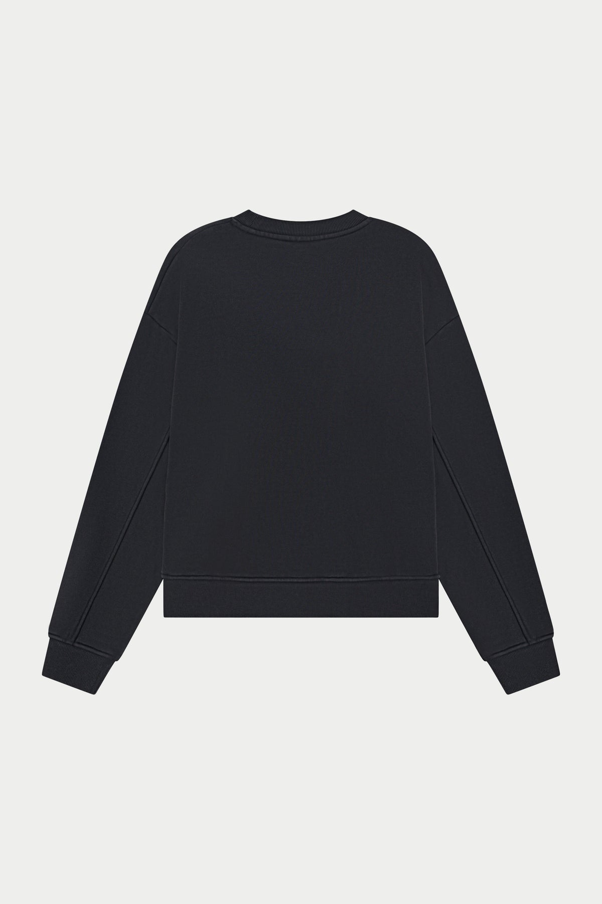 WASHED BORG EMBLEM APPLIQUE CREW - BLACK