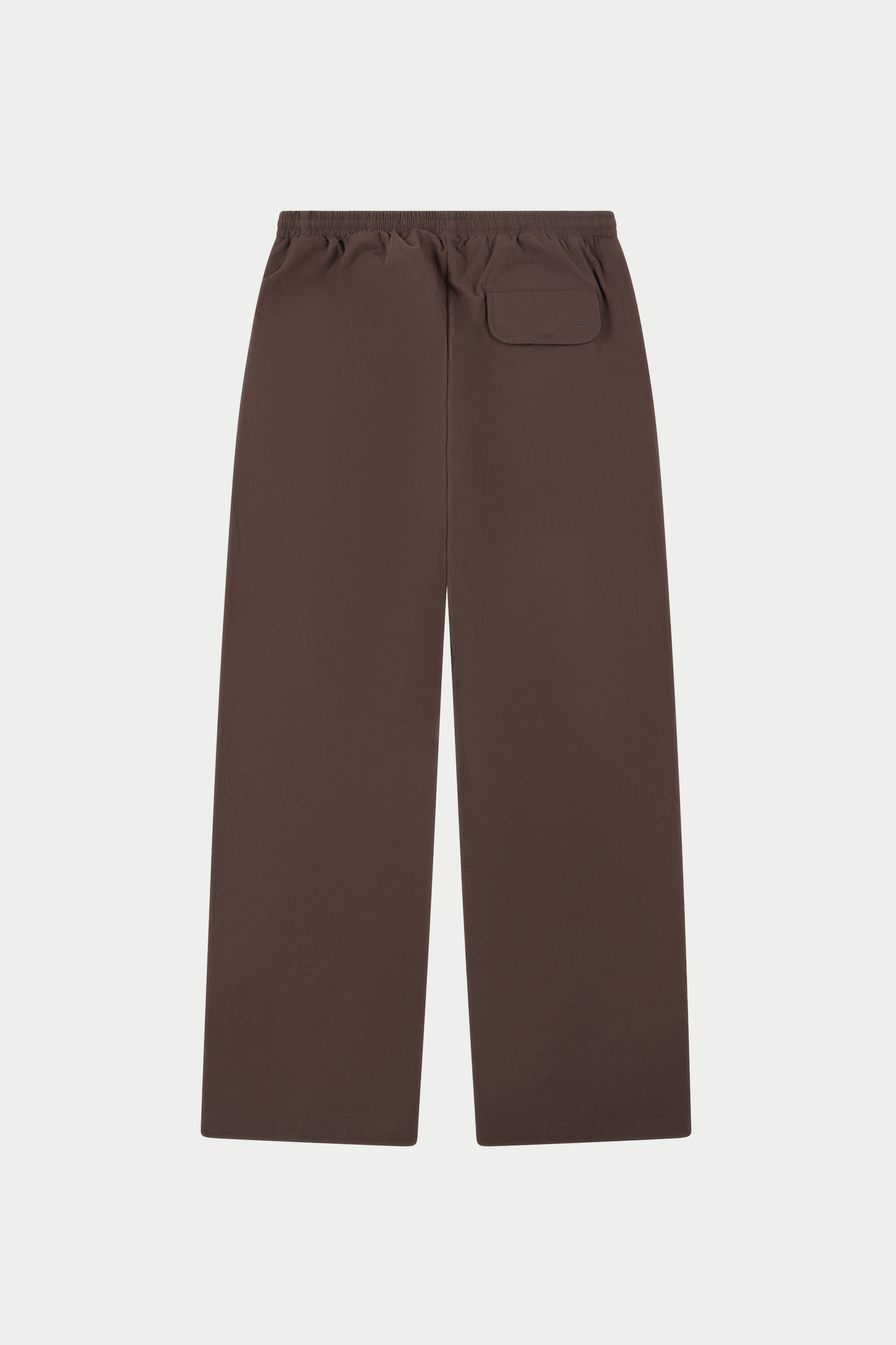 BARREL LEG SHELL TROUSERS - BROWN