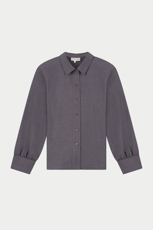 TAILORED SHOULDER PADDED SHIRT - GREY