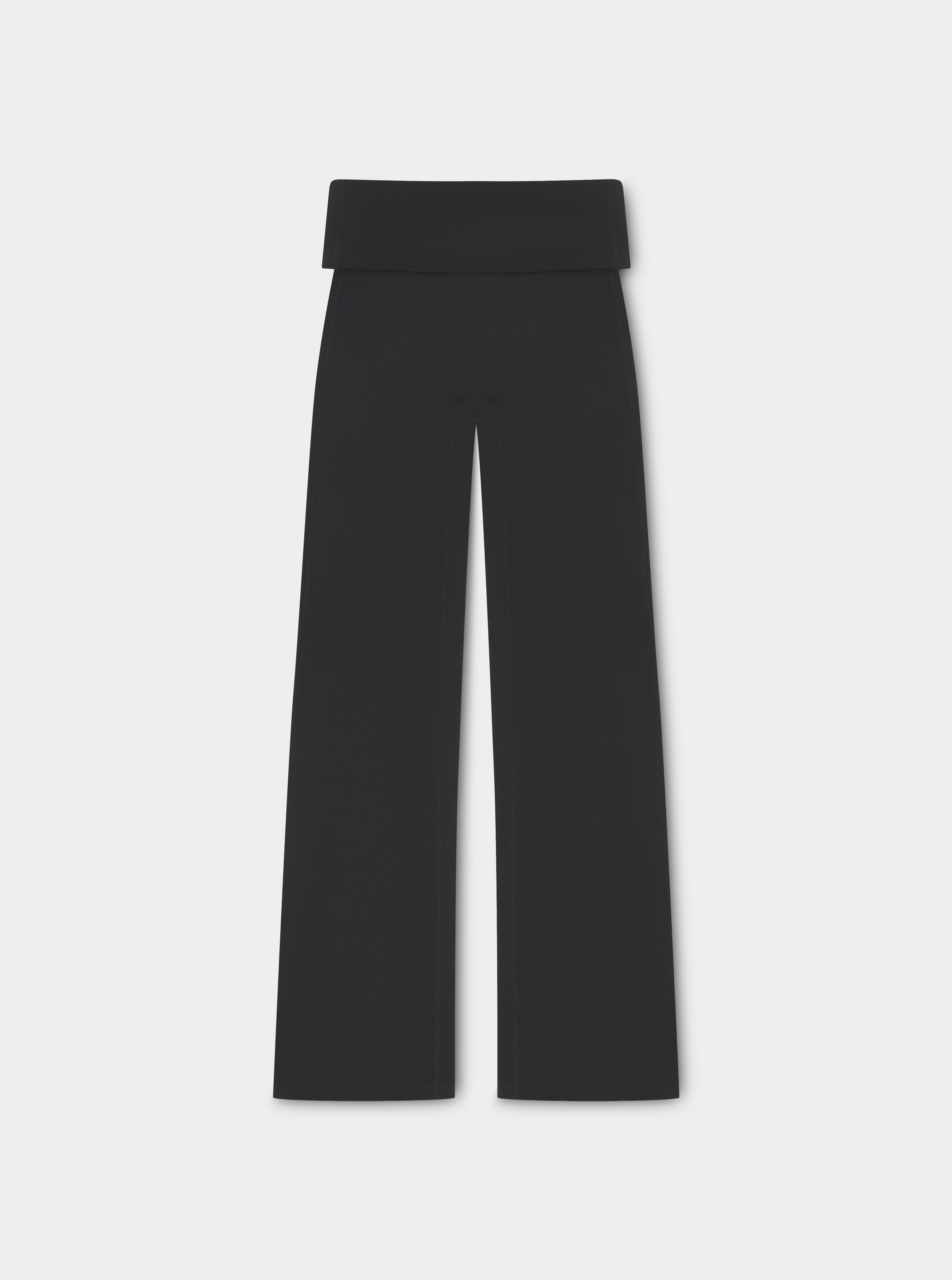 SCULPTING STRETCH FOLDOVER WAISTBAND YOGA PANTS - BLACK
